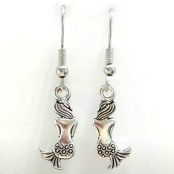 Jewelry - Silver Tone Mermaid Earrings NEW NWT